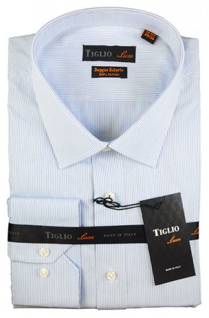 Tiglio Blue Stripe Tailored Fit Shirt #VT7638