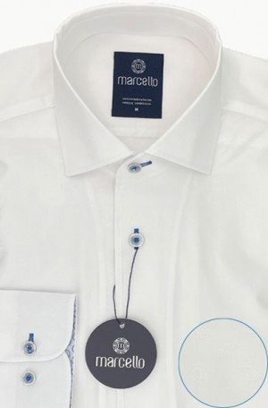 Marcello White Tailored Fit Sport Shirt #W484R