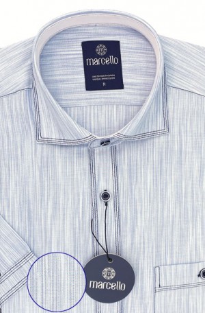 Marcello Light Indigo "Linen Look" Sport Shirt #W514S