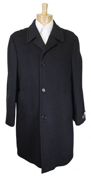 Saks Charcoal Pure Cashmere Italian Topcoat #X520-64