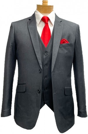 The Perfect Wedding Suit - Classic or Slim Fit Charcoal Vested Suit