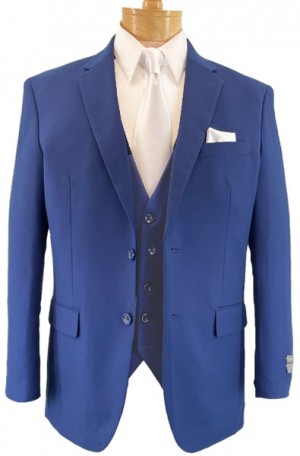 The Perfect Wedding Suit - Classic or Slim Fit Cobalt Blue Vested Suit
