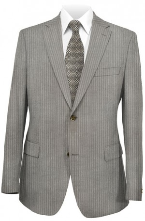 Hickey Freeman Medium Tan Pinstripe Suit #001-311029
