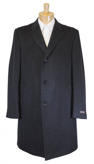Hickey Freeman Charcoal Cashmere Topcoat #015-105000