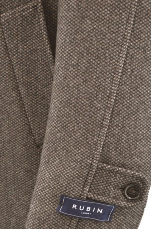 Rubin Brown Tweed Dot 3/4 Length Classic Fit Top Coat #09182