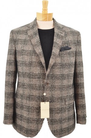 Jack Victor Brown with Black Plaid Classic Tailored Fit Sportcoat #1202359