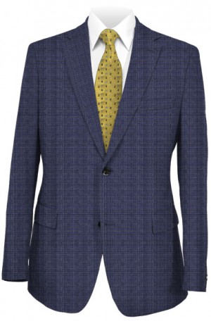 Varvatos Gray-Blue Micro-Check Slim Fit Suit 1234K