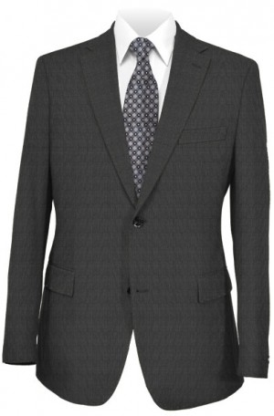 DKNY Deep Charcoal Micro-Check "Skinny" Fit Suit #12Y0819