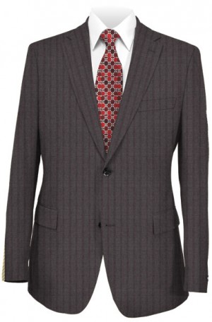 DKNY Charcoal with Burgundy Stripe Slim Fit Suit #12Y1180