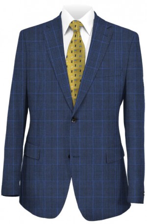 Tiglio Royal Blue Plaid Tailored Fit Suit #131166-1
