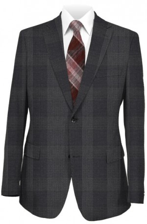 Tiglio Charcoal & Black Pattern Slim Fit Suit #150101-2