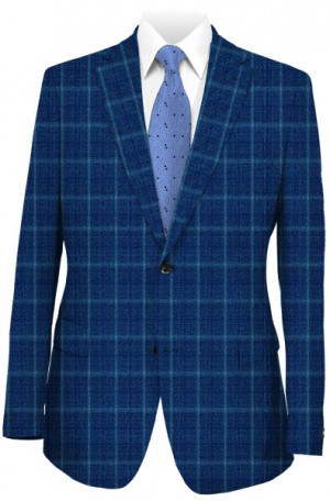 Blujacket Blue Windowpane Tailored Fit Sportcoat #152230