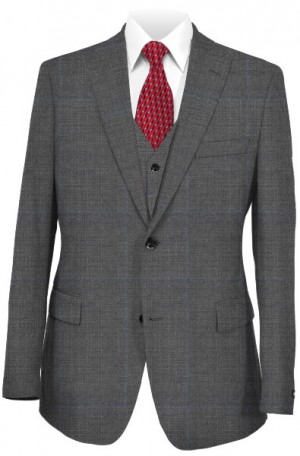 Ralph Lauren Ultraflex Gray Pattern Vested Classic Fit Suit #1RZF982