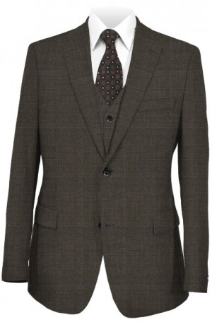 Ralph Lauren Ultraflex Brown Pattern Vested Classic Fit Suit #1RZF984