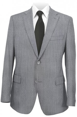 Ike Behar Light Gray Wool-Cotton Slim Fit Suit #20-068241-040