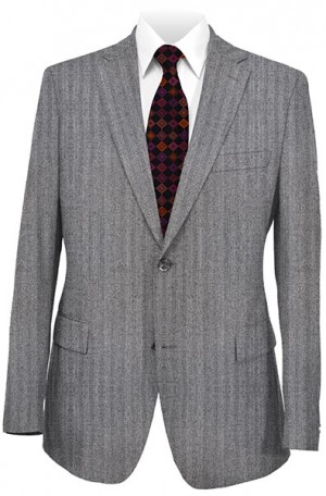 Rubin Gray Herringbone Gentleman's Cut Suit #22644