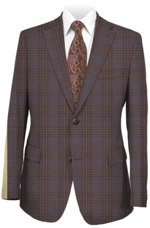 Rubin Gray and Burgundy Tailored Fit Sportcoat #25489