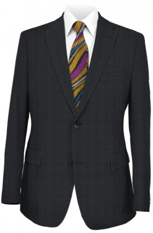 Canaletto Black Tonal Plaid Tailored Fit Suit #286-314-1