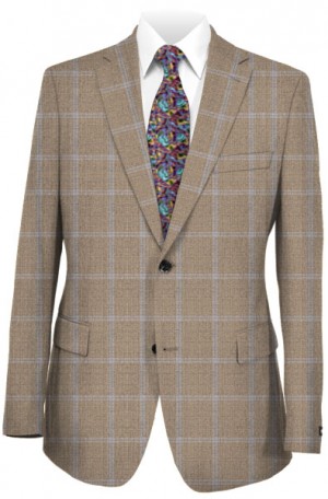 Ralph Lauren Gray with Blue Windowpane Tailored Fit Sportcoat #2DX1719