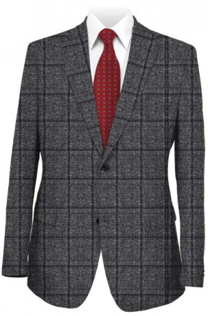 Betenly Gray Windowpane Tailored Fit Sportcoat #2JS72024