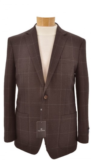 Paul Betenly Brown Plaid Tailored Fit Sportcoat #2JU82045