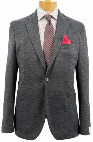 Jack Victor Charcoal Dot Pattern Knit Tailored Fit Suit #3212851