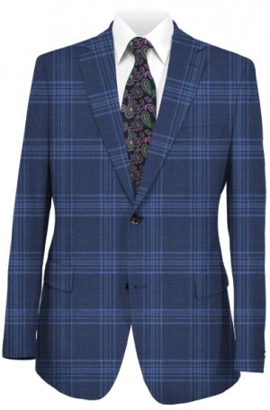 Vince Camuto Blue Plaid Tailored Fit Suit #3S5048