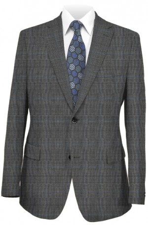Rubin Quiet Gray Plaid Tailored Fit Suit #40679