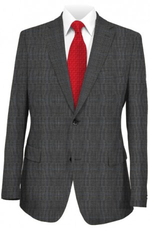 Rubin Quiet Charcoal Gray Plaid Tailored Fit Suit #40689
