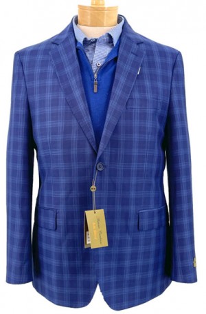 Antonio Cardinni Royal Blue Plaid Sportcoat #4120-51
