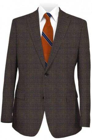 Pal Zileri Brown Pattern Tailored Fit Suit #41533-46