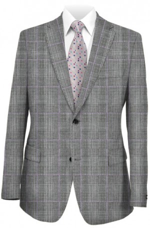 Rubin Light Gray Plaid Tailored Fit Suit #44200M