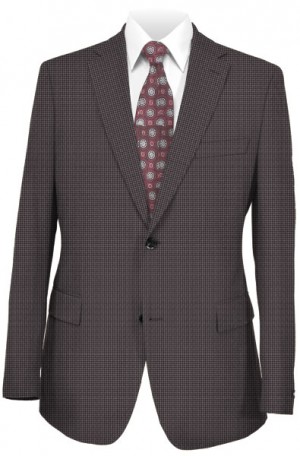 Rubin Gray Micro-Check Tailored Fit Suit #46089