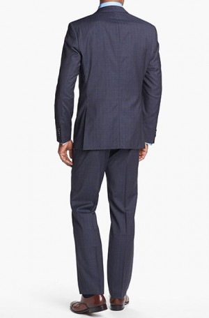 Hugo Boss Blue Pattern Tailored Fit Suit #50251384-410