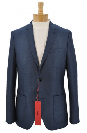 Hugo Boss Blue Textured Weave Slim Fit Sportcoat #50395347-420