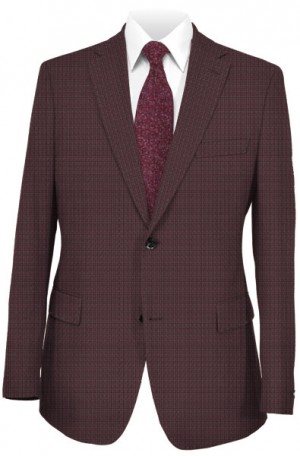 Hugo Boss Burgundy Micro-Check Slim Fit Suit #50400977-603