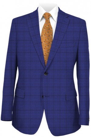 Hugo Boss Blue Windowpane Slim Fit Suit #50417477-402