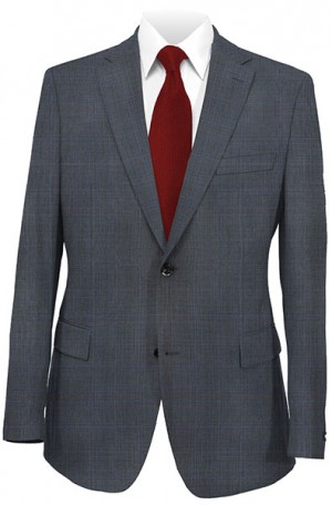 Rubin Blue Pattern Gentleman's Cut Suit with Pleated Pants 52027