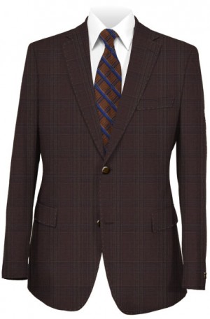 Pal Zileri Brown Pattern Tailored Fit Suit #53516-46