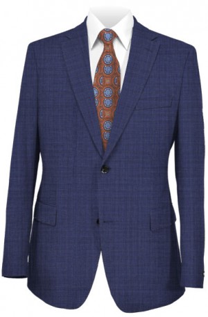 Calvin Klein Blue-Gray Quiet Check 'X' Slim Fit Suit #5UZX189