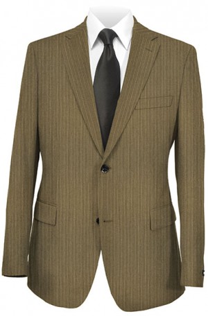 Rubin Dark Tan Stripe Classic Fit Suit #62903