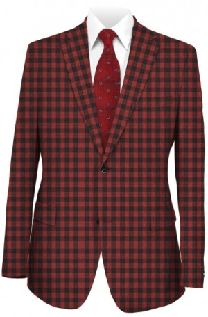 Tiglio Red & Black Tailored Fit Sportcoat #74274-11