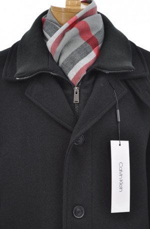 Calvin Klein Black Insulated Double Collar Coat #79110-CMN