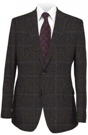 TailoRED & Loro Piana Brown Plaid Tailored Fit Sportcoat #8140080