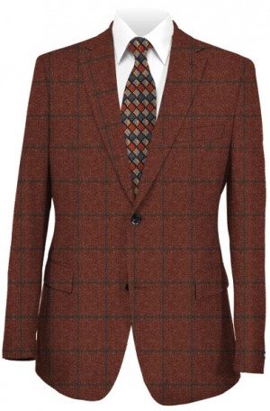 TailoRED Dark Brick Wool-Silk Tweed Tailored Fit Sportcoat #8170024