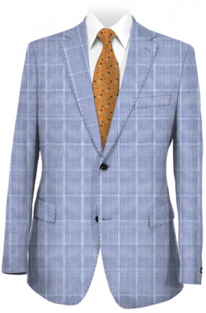 TailoRED Light Blue Windowpane Tailored Fit Suit #83A0108