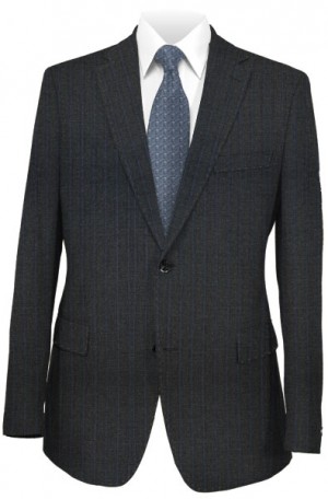 Rubin Blue-Gray Stripe Tailored Fit Suit #A00039