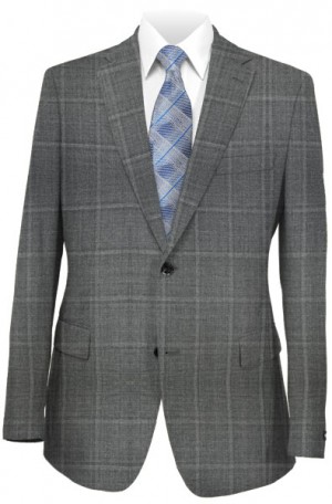 Rubin Gray Windowpane Tailored Fit Suit #A00184