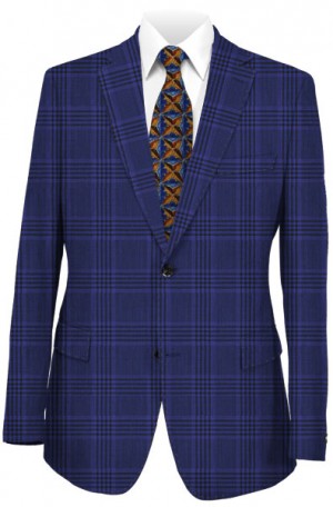 Rubin Blue Pattern Tailored Fit Suit #A0026