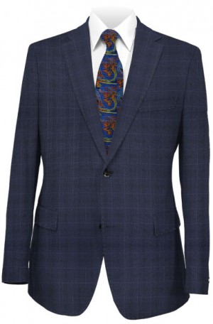 Rubin Navy Windowpane Tailored Fit Suit #A00281